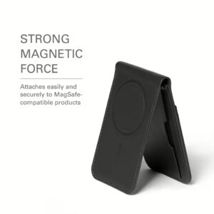 Mujjo รุ่น Wallet Stand - ที่เก็บบัตรติดหลังมือถือ - สี Black
