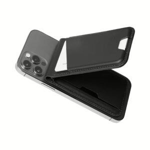 Mujjo รุ่น Wallet Stand - ที่เก็บบัตรติดหลังมือถือ - สี Black