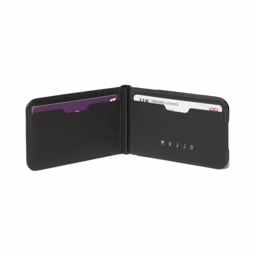 Mujjo รุ่น Wallet Stand - ที่เก็บบัตรติดหลังมือถือ - สี Black