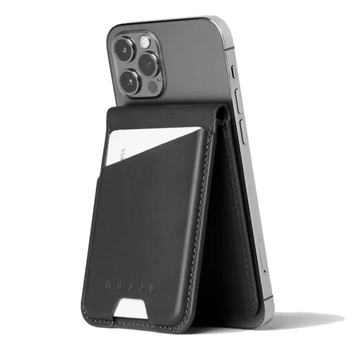 Mujjo รุ่น Wallet Stand - ที่เก็บบัตรติดหลังมือถือ - สี Black