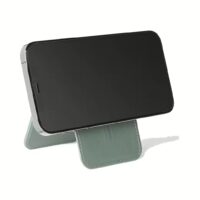 Mujjo รุ่น Wallet Stand - ที่เก็บบัตรติดหลังมือถือ - สี Green Smoke