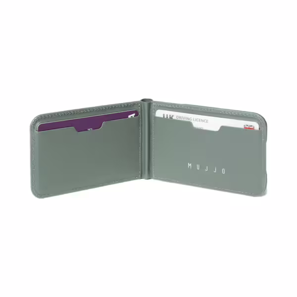Mujjo รุ่น Wallet Stand - ที่เก็บบัตรติดหลังมือถือ - สี Green Smoke