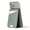 Mujjo รุ่น Wallet Stand - ที่เก็บบัตรติดหลังมือถือ - สี Green Smoke