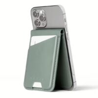 Mujjo รุ่น Wallet Stand - ที่เก็บบัตรติดหลังมือถือ - สี Green Smoke