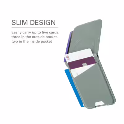 Mujjo รุ่น Wallet Stand - ที่เก็บบัตรติดหลังมือถือ - สี Green Smoke