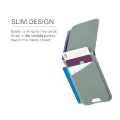 Mujjo รุ่น Wallet Stand - ที่เก็บบัตรติดหลังมือถือ - สี Green Smoke