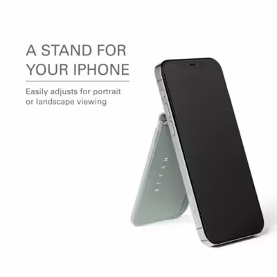 Mujjo รุ่น Wallet Stand - ที่เก็บบัตรติดหลังมือถือ - สี Green Smoke