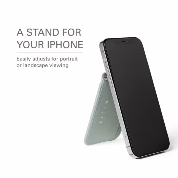 Mujjo รุ่น Wallet Stand - ที่เก็บบัตรติดหลังมือถือ - สี Green Smoke