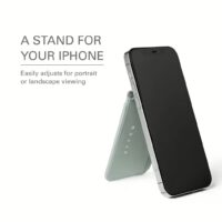 Mujjo รุ่น Wallet Stand - ที่เก็บบัตรติดหลังมือถือ - สี Green Smoke