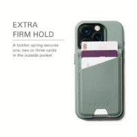 Mujjo รุ่น Wallet Stand - ที่เก็บบัตรติดหลังมือถือ - สี Green Smoke