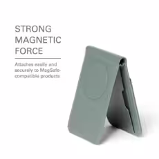 Mujjo รุ่น Wallet Stand - ที่เก็บบัตรติดหลังมือถือ - สี Green Smoke
