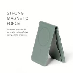 Mujjo รุ่น Wallet Stand - ที่เก็บบัตรติดหลังมือถือ - สี Green Smoke