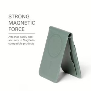 Mujjo รุ่น Wallet Stand - ที่เก็บบัตรติดหลังมือถือ - สี Green Smoke