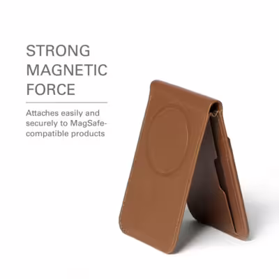 Mujjo รุ่น Wallet Stand - ที่เก็บบัตรติดหลังมือถือ - สี Tan