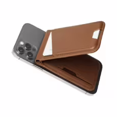 Mujjo รุ่น Wallet Stand - ที่เก็บบัตรติดหลังมือถือ - สี Tan