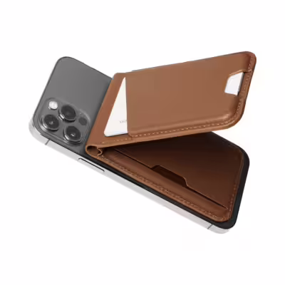 Mujjo รุ่น Wallet Stand - ที่เก็บบัตรติดหลังมือถือ - สี Tan
