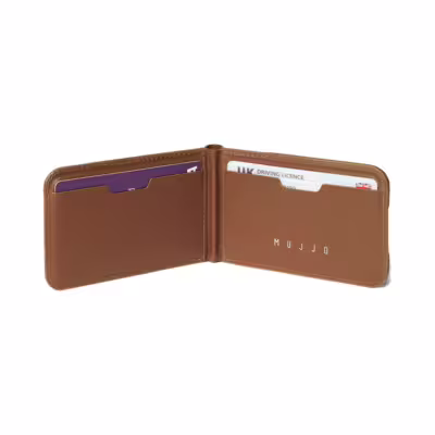 Mujjo รุ่น Wallet Stand - ที่เก็บบัตรติดหลังมือถือ - สี Tan