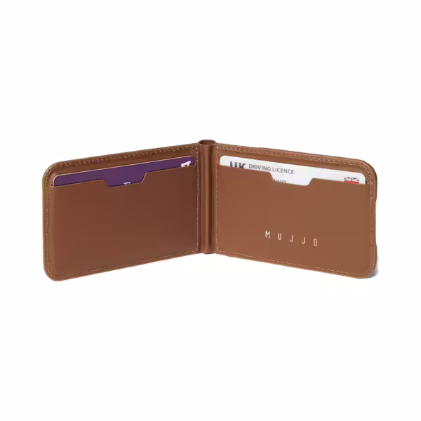 Mujjo รุ่น Wallet Stand - ที่เก็บบัตรติดหลังมือถือ - สี Tan