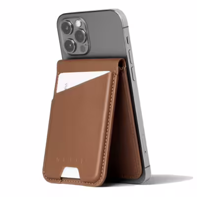 Mujjo รุ่น Wallet Stand - ที่เก็บบัตรติดหลังมือถือ - สี Tan