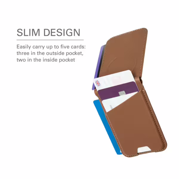 Mujjo รุ่น Wallet Stand - ที่เก็บบัตรติดหลังมือถือ - สี Tan