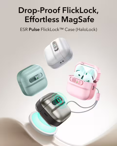 ESR รุ่น Pulse FlickLock Case (HaloLock) - เคส AirPods 4 - สี Pink
