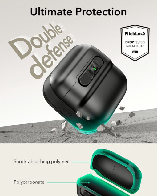 ESR รุ่น Pulse FlickLock Case (HaloLock) - เคส AirPods 4 - สี  Green - Image 5