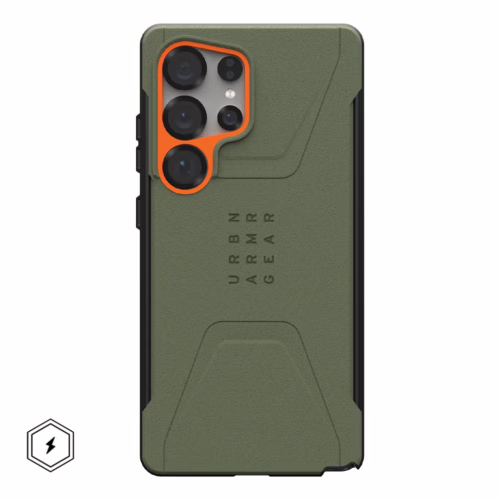 UAG รุ่น Civilian with Magnetic - เคส Galaxy S25 Ultra - สี Olive Drab/Orange