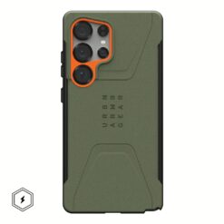 UAG รุ่น Civilian with Magnetic - เคส Galaxy S25 Ultra - สี Olive Drab/Orange