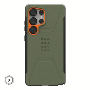 UAG รุ่น Civilian with Magnetic - เคส Galaxy S25 Ultra - สี Olive Drab/Orange