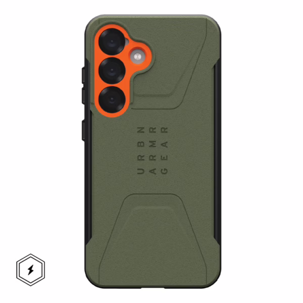 UAG รุ่น Civilian with Magnetic - เคส Galaxy S25 - สี Olive Drab/Orange