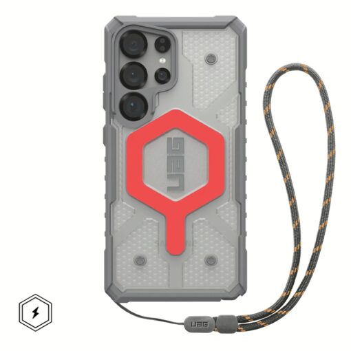 UAG รุ่น Pathfinder Clear with Magnetic Bundle - เคส Galaxy S25 Ultra - สี Active Lava/Lanyard