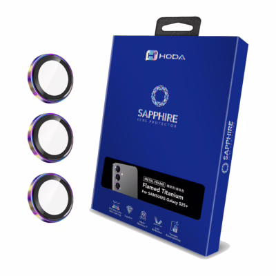 Hoda รุ่น Sapphire Lens - กระจกเลนส์กล้อง Galaxy S25 Plus - สี Flamed Titanium