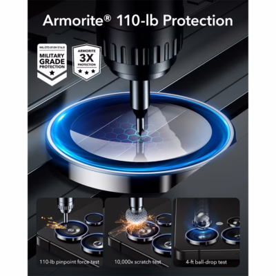 ESR รุ่น Armorite Camera Lens - กระจกเลนส์กล้อง Galaxy S25 Ultra - สี Black