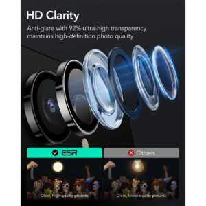 ESR รุ่น Armorite Camera Lens - กระจกเลนส์กล้อง Galaxy S25 Ultra - สี Black