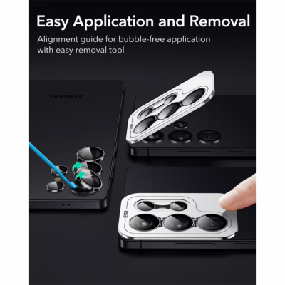 ESR รุ่น Armorite Camera Lens - กระจกเลนส์กล้อง Galaxy S25 Ultra - สี Black