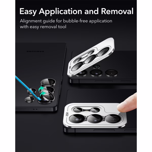 ESR รุ่น Armorite Camera Lens - กระจกเลนส์กล้อง Galaxy S25 Ultra - สี Black