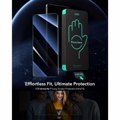 ESR รุ่น Privacy Glass Screen - ฟิล์มกระจก Galaxy S25 Ultra - สี Black (1 Pack)