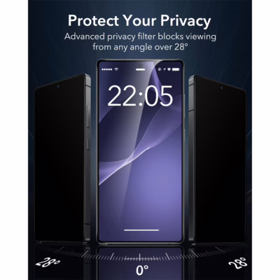 ESR รุ่น Privacy Glass Screen - ฟิล์มกระจก Galaxy S25 Ultra - สี Black (1 Pack)