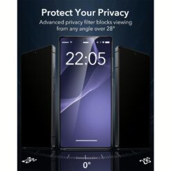 ESR รุ่น Privacy Glass Screen - ฟิล์มกระจก Galaxy S25 Ultra - สี Black (1 Pack)