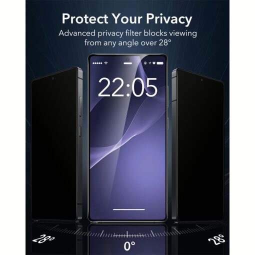 ESR รุ่น Privacy Glass Screen - ฟิล์มกระจก Galaxy S25 Ultra - สี Black (1 Pack) - Image 3