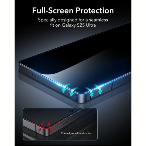 ESR รุ่น Privacy Glass Screen - ฟิล์มกระจก Galaxy S25 Ultra - สี Black (1 Pack) - Image 7
