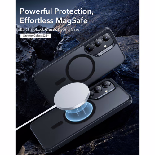 ESR รุ่น Classic Hybrid Case (HaloLock) - เคส Galaxy S25 Plus - สี Frosted Black