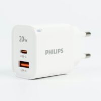 Philips หัวชาร์จ รุ่น PD20W อะแดปเตอร์ 2 พอร์ต - สี White