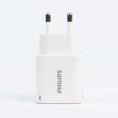 Philips หัวชาร์จ รุ่น PD20W อะแดปเตอร์ 2 พอร์ต - สี White