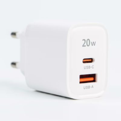 Philips หัวชาร์จ รุ่น PD20W อะแดปเตอร์ 2 พอร์ต - สี White