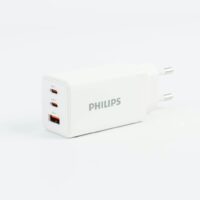 Philips หัวชาร์จ รุ่น PD65W อะแดปเตอร์ 3 พอร์ต ชาร์จไว PD QC 3.0 GaN - สี White
