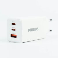 Philips หัวชาร์จ รุ่น PD65W อะแดปเตอร์ 3 พอร์ต ชาร์จไว PD QC 3.0 GaN - สี White
