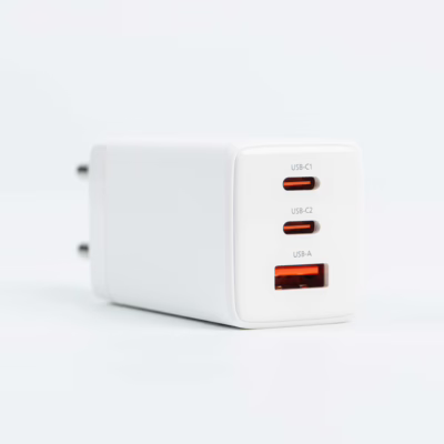 Philips หัวชาร์จ รุ่น PD65W อะแดปเตอร์ 3 พอร์ต ชาร์จไว PD QC 3.0 GaN - สี White
