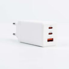 Philips หัวชาร์จ รุ่น PD65W อะแดปเตอร์ 3 พอร์ต ชาร์จไว PD QC 3.0 GaN - สี White