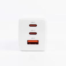 Philips หัวชาร์จ รุ่น PD65W อะแดปเตอร์ 3 พอร์ต ชาร์จไว PD QC 3.0 GaN - สี White